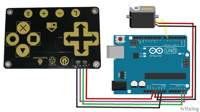 Connection - Touch Keypad KS0260 & Servo Motor on Arduino UNO
