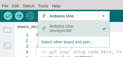 Mikrocontroller Funduino UNO in der Arduino IDE 2.0