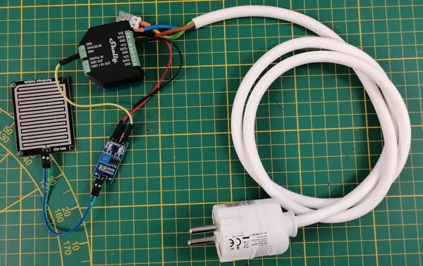Aufbau der Schaltung - Regensensor am Shelly Plus AddOn
