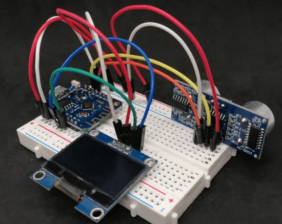 Schaltung - ESP8266 mit Ultraschall Abstandssensor & OLED Display