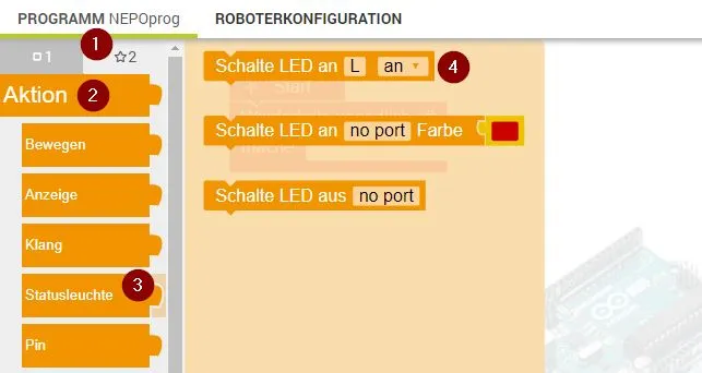 GUI Element zum steuern einer LED