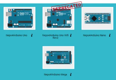 Unterstüzte Mikrocontroller der Arduino Familie im Open Roberta Lab