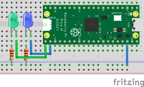Schaltung - Wechselblinker am Raspberry Pi Pico
