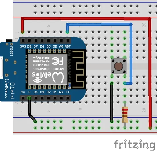 Schaltung - ESP8266 mit Taster