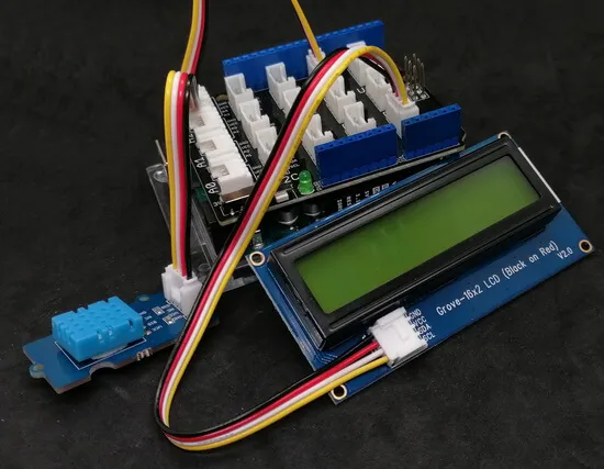Schaltung - Grove DHT11 Sensor & LCD-Display am Arduino UNO