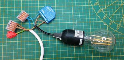 Shelly Plus 1 mit Lampe