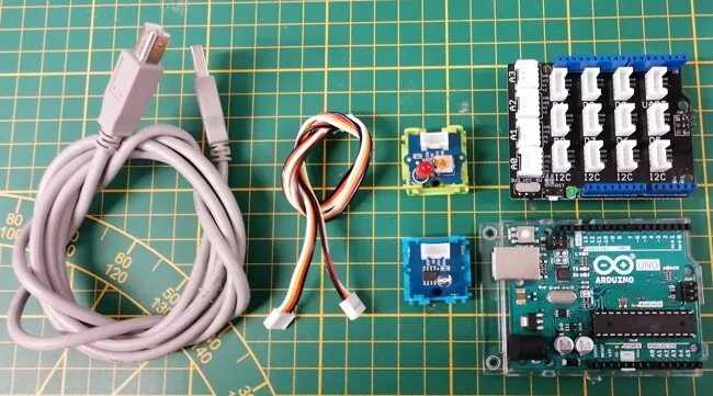 Bauteile - Schaltung analoger Lichtsensor & LED am Arduino UNO