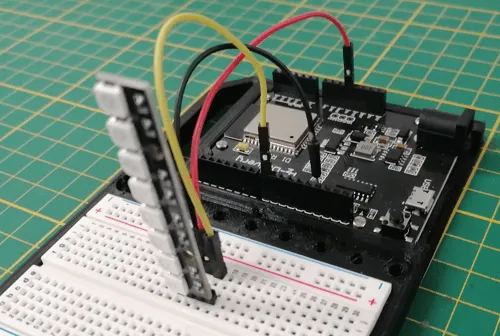 fertige Schaltung - ESP32 mit 8bit RGB LED-Stripe