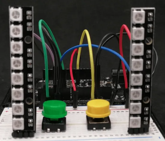 Schaltung - ESP32 mit zwei RGB Stripes & Taster