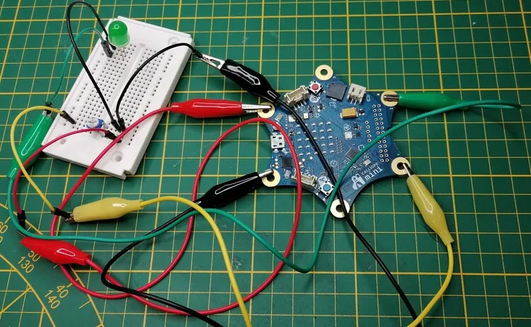 Schaltung - Calliope Mini mit Drehpotentiometer & LED