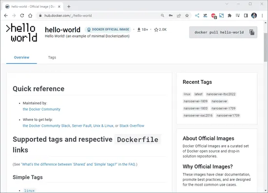 Hello-World Container im Docker Repository