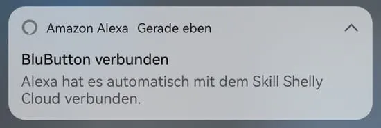 Skill für den Shelly Blu Button in der Alexa App aktiviert