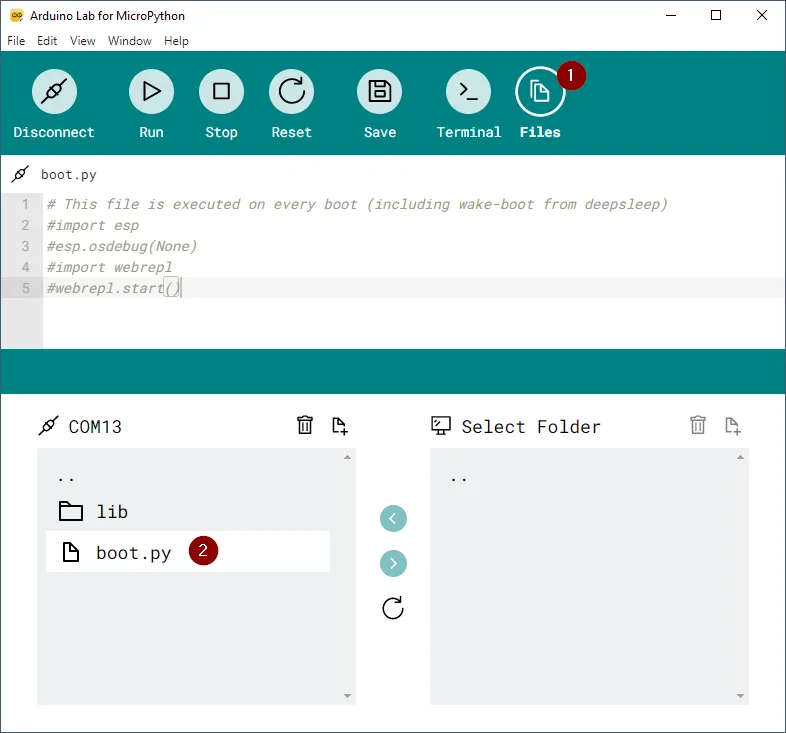 Arduino Lab - öffnen der Datei