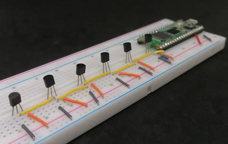 Schaltung - Raspberry Pi Pico mit mehreren DS18B20 Sensoren