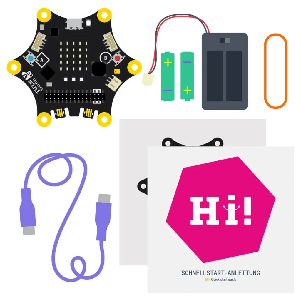 Lieferumfang des Calliope Mini 3