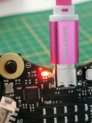 Status LEDs für Power ON & UART Kommunikation am Calliope Mini 3