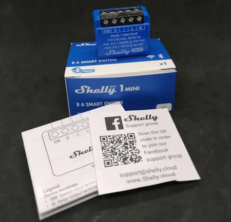 Lieferumfang des Shelly 1 Mini Gen3