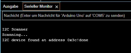 Ausgabe der I2C Adresse eines Displays vom I2C Scanner