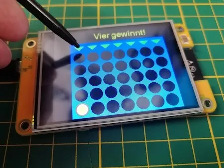 gesetzter Spielstein bei Vier gewinnt am ESP32 TFT Display
