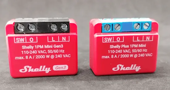 Shelly 1 PM Mini Gen 3 & Shelly Plus 1PM Mini
