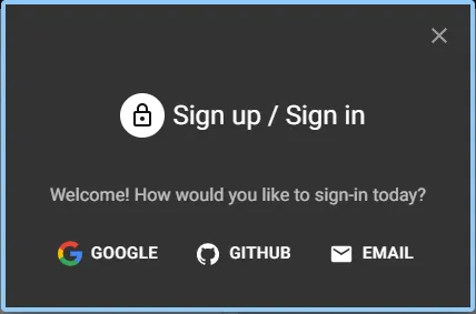 Anmeldung / Registrierung an Wokwi via Google, GitHub oder E-Mail