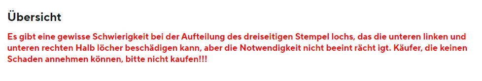 Hinweis des Verkäufers auf Aliexpress über physische Mängel am Board