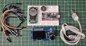 Bauteile für die Timer-Schaltung am Arduino kompatiblen Mikrocontroller