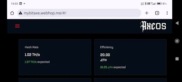 Zugriff auf AxeOS via Freigabe über DynDNS