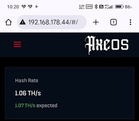 Zugriff auf den Bitaxe via VPN