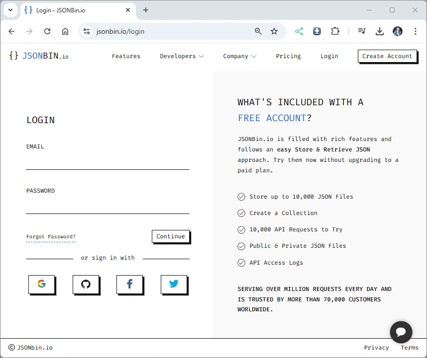 Login - jsonbin.io