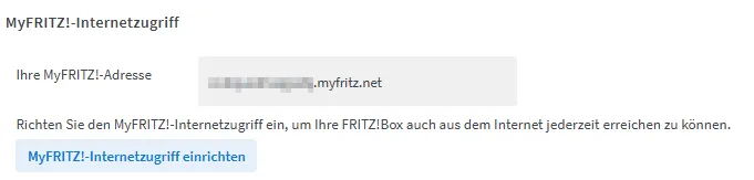 MyFRITZ! Adresse