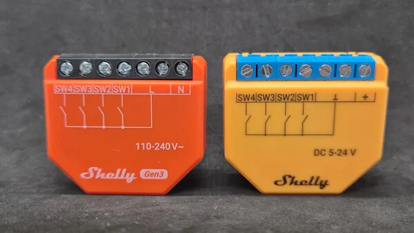 Shelly i4 Version für Wechselspannung und Gleichspannung