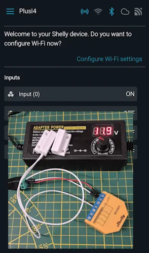 Shelly i4 DC - Reed-Kontakt - ON