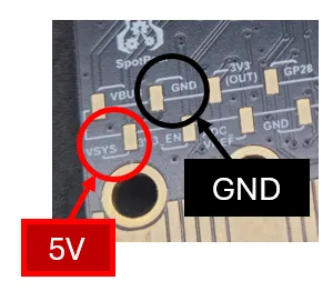 Pins für die externe Spannungsversorgung
