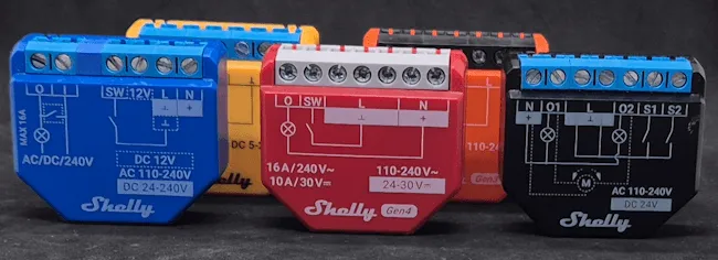 verschiedene Shelly Gerät welche das AddOn unterstüzten