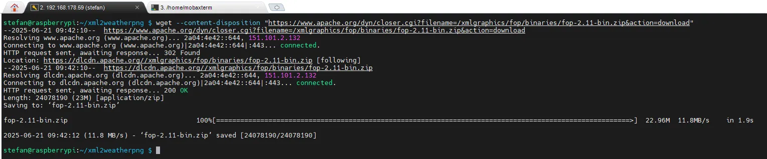 Apache FOP download mit wget