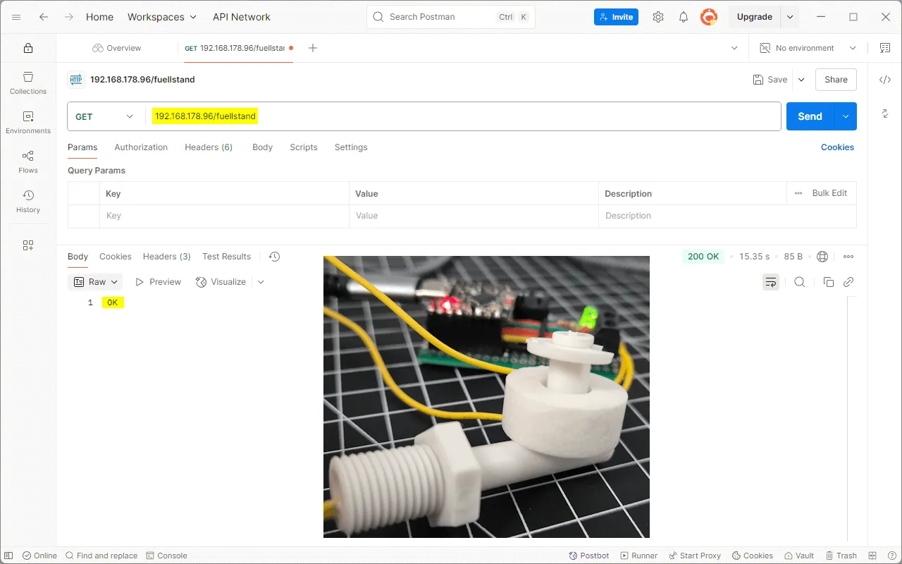 HTTP-Anfrage Füllstandssensor - OK