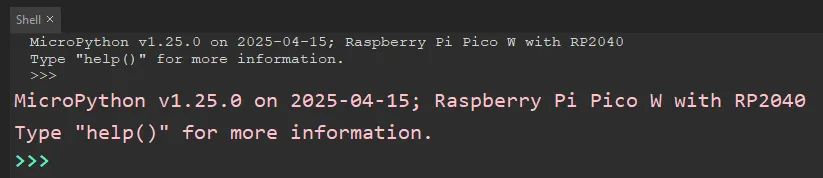 Output MicroPython v1.25