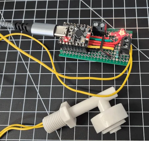 Schaltung - ESP32-C3 Mini mit Schwimmschalter -  Kontakt geöffnet