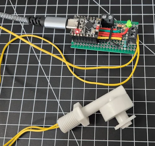 Schaltung - ESP32-C3 Mini mit Schwimmschalter - Kontakt geschlossen