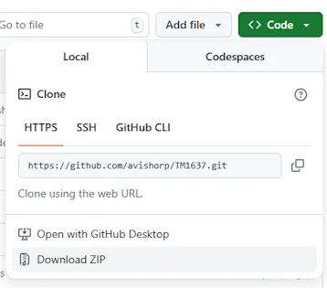 TM1637Display GitHub Repo ZIP-Download
