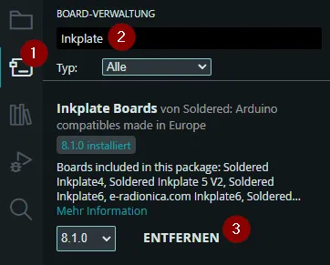 Installieren des Boardtreibers in der Arduino IDE