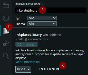 Installieren der Bibliothek für das Display