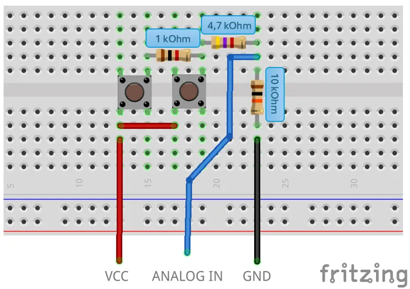 Schaltung - zwei Taster am ANALOG IN für Shelly AddOn