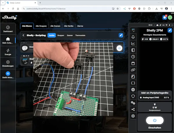 aktiver Rolltaster 1 am Shelly AddOn
