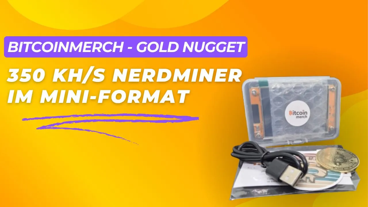 BitcoinMerch - Gold Nugget - NerdMiner mit bis zu 350 kHs