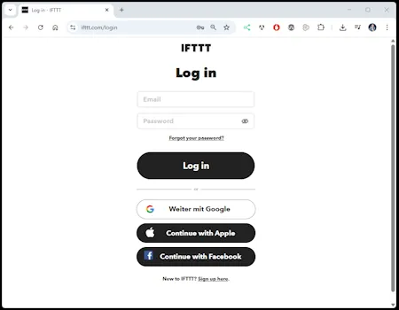 IFTTT - Login Page
