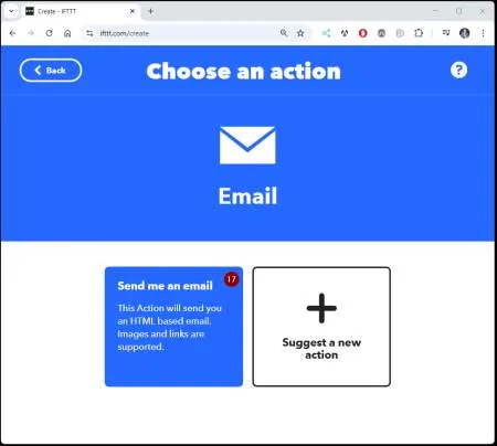 IFTTT - create air-Q Applet - Step 10