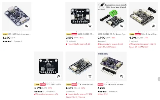 Qwiic Sensoren auf Aliexpress