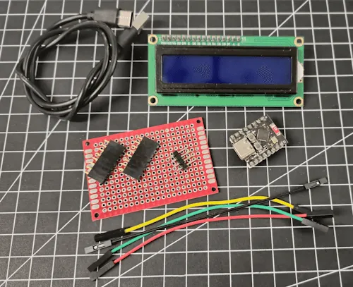 Teileliste - universelles Maker Display mit LCD1602 und ESP32 Mikrocontroller
